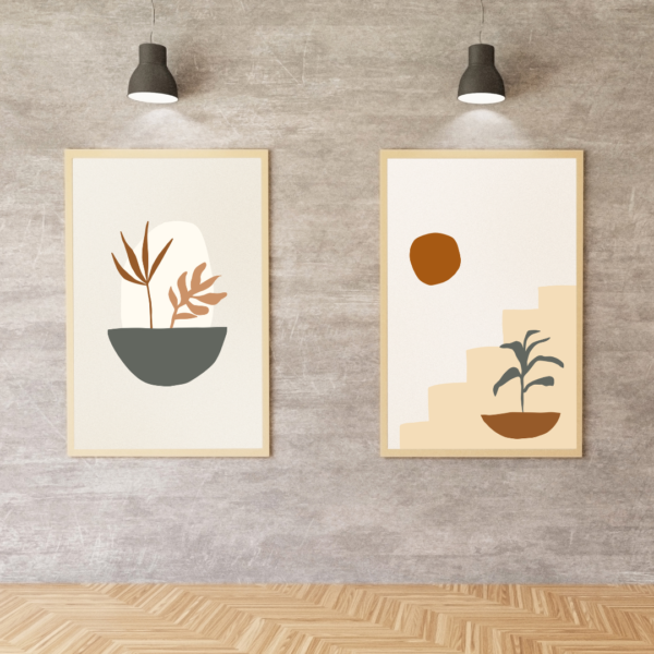 5 Abstract Boho Wall Art - Image 4