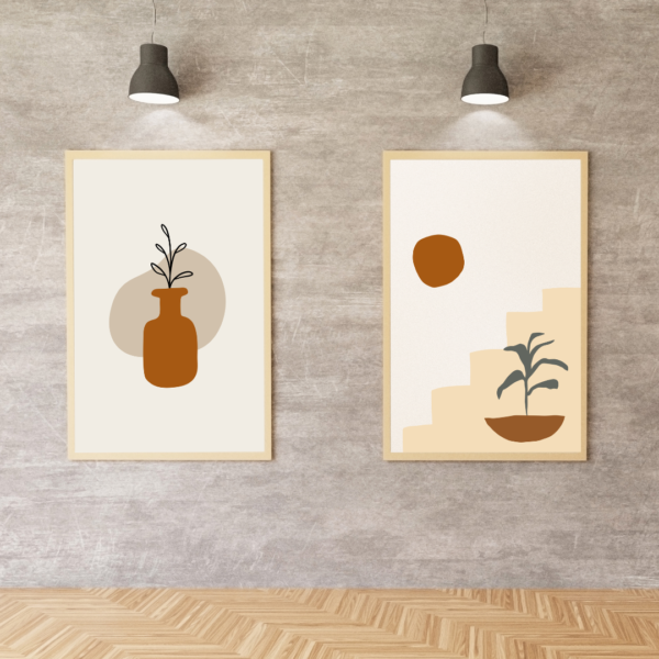 5 Abstract Boho Wall Art - Image 3