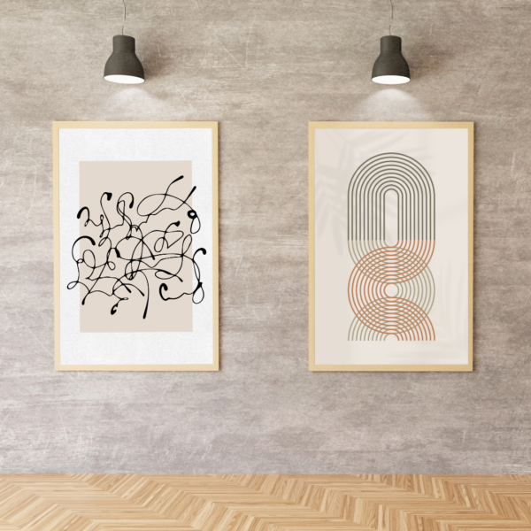 5 Abstract Boho Wall Art - Image 2