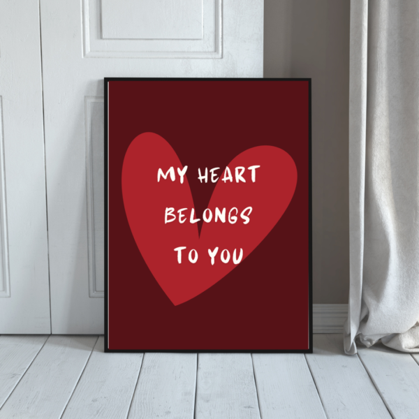 Red Love Quote Wall Art - Image 2