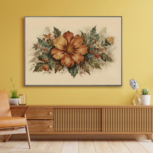 4 Vintage Floral Wall Art - Image 2