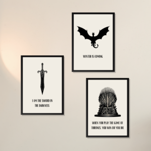 3 Vintage Game of Thrones Wall Art Set